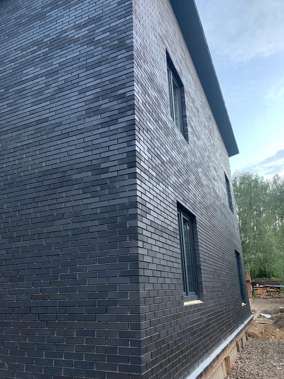 Кирпич Российский Облицовочный, Черный Сплошной, 1NF, Recke